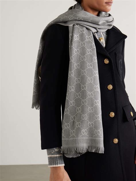 gucci scarves grey|Gucci and net sten scarf.